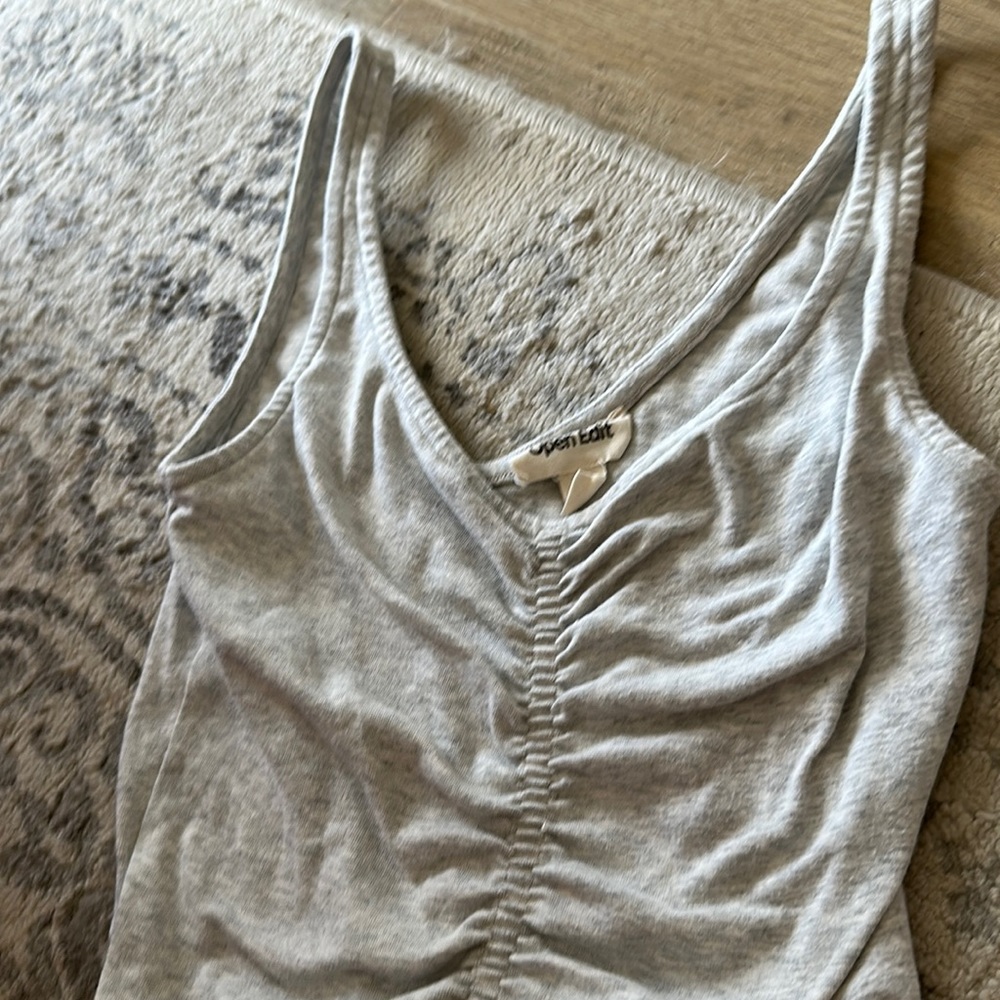 Open Edit gray tank bodysuit